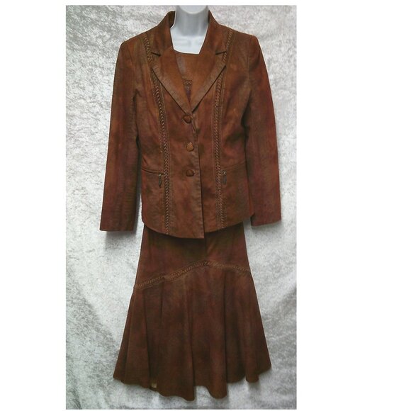Rosemary Dresses & Skirts - Rosemary Women's jacket skirt vest set faux lether size-13-15